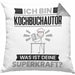 Kochbuchautor Kissen mit Füllung 40x40 Geschenk für Kochbuchautor Geburtstag Lustiger Spruch Was Ist Deine Superkraft (Grau) Grau Trendation