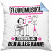 Studiomusiker Kissen mit Füllung 40x40 Geschenk für Studiomusiker Der Mann Der Alles Kann Geschenkidee zum Geburtstag (Grau) Blau Trendation