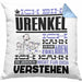 Urenkel Geschenk Kaffee-Kissen mit Füllung 40x40 Geschenkidee für Urenkel Ich Bin Urenkel Ich Kann Es Dir Erklären Jedoch Nicht Für Dich Verstehen Spruch Lustig (Grau) Blau Trendation