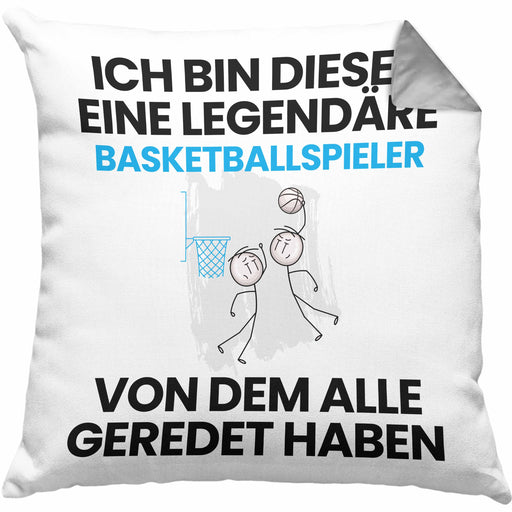 Basketballspieler Geschenk Kissen mit Füllung 40x40 Lustige Geschenkidee Geburtstag für Basketballspieler Ich Bin Dieser Legendäre Basketballspieler Von Dem Alle Geredet Haben (Grau) Grau Trendation