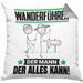 Wanderführer Kissen mit Füllung 40x40 Geschenk für Wanderführer Der Mann Der Alles Kann Geschenkidee zum Geburtstag (Grau) Grau Trendation
