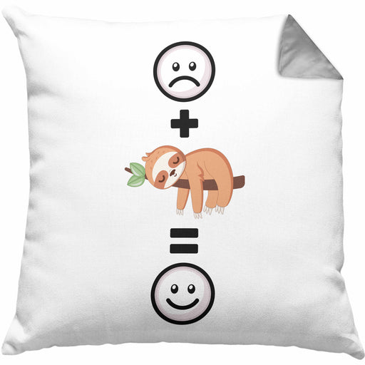 Faultier Kissen mit Füllung 40x40 Geschenk für Faultier Liebhaber :( + Faultier = :) Lustige Geschenkidee Geburtstag (Grau) Grau Trendation