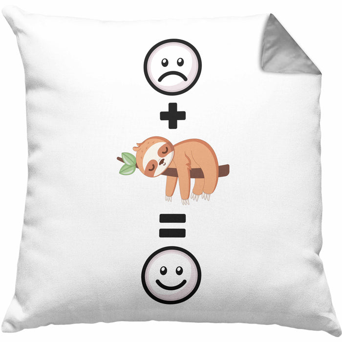 Faultier Kissen mit Füllung 40x40 Geschenk für Faultier Liebhaber :( + Faultier = :) Lustige Geschenkidee Geburtstag (Grau) Grau Trendation