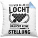 Billard Pool Kissen mit Füllung 40x40 Geschenk Wer Alles Locht Braucht Keine Stellung Männer Spruch (Grau) Blau Trendation