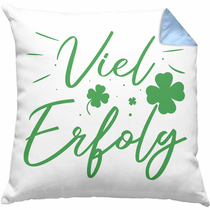 Viel Erfolg Kissen mit Füllung 40x40 Geschenk Geschenkidee Du Schaffst Das (Grau) Blau Trendation