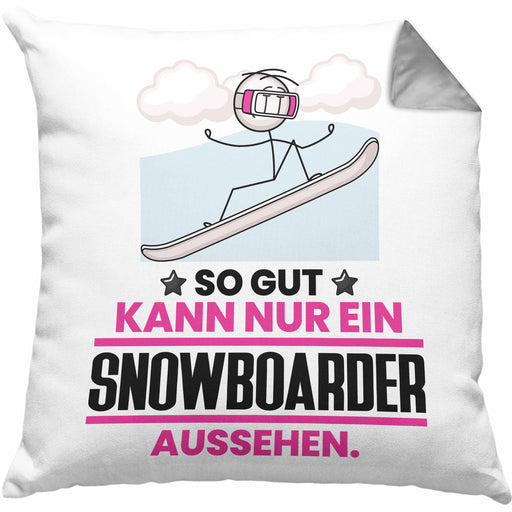 Snowboarder Geschenk Kissen mit Füllung 40x40 So Gut Kann Nur Ein Snowboarder Aussehen Geschenkidee (Grau) Grau Trendation