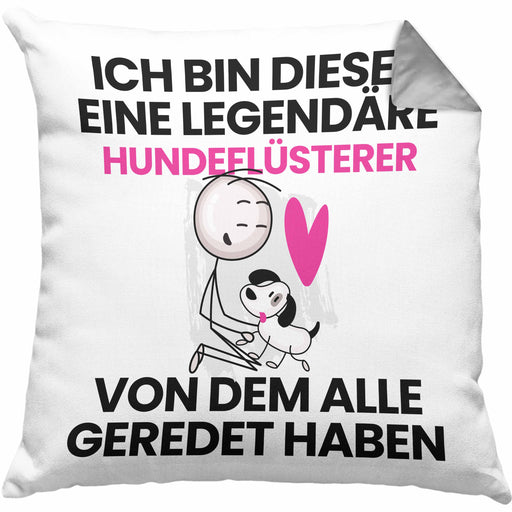 Hundeflüsterer Geschenk Kissen mit Füllung 40x40 Lustige Geschenkidee Geburtstag für Hundeflüsterer Ich Bin Dieser Legendäre Hundeflüsterer Von Dem Alle Geredet Haben (Grau) Grau Trendation