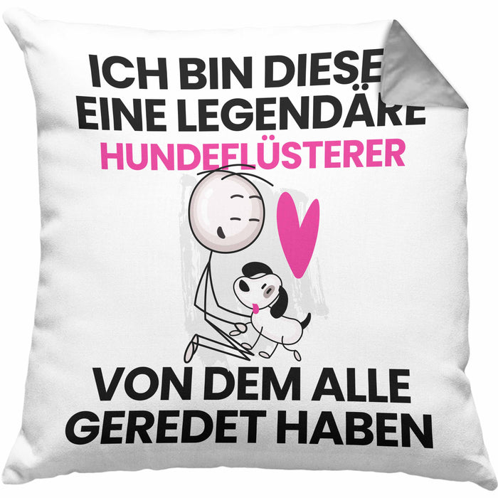Hundeflüsterer Geschenk Kissen mit Füllung 40x40 Lustige Geschenkidee Geburtstag für Hundeflüsterer Ich Bin Dieser Legendäre Hundeflüsterer Von Dem Alle Geredet Haben (Grau) Grau Trendation