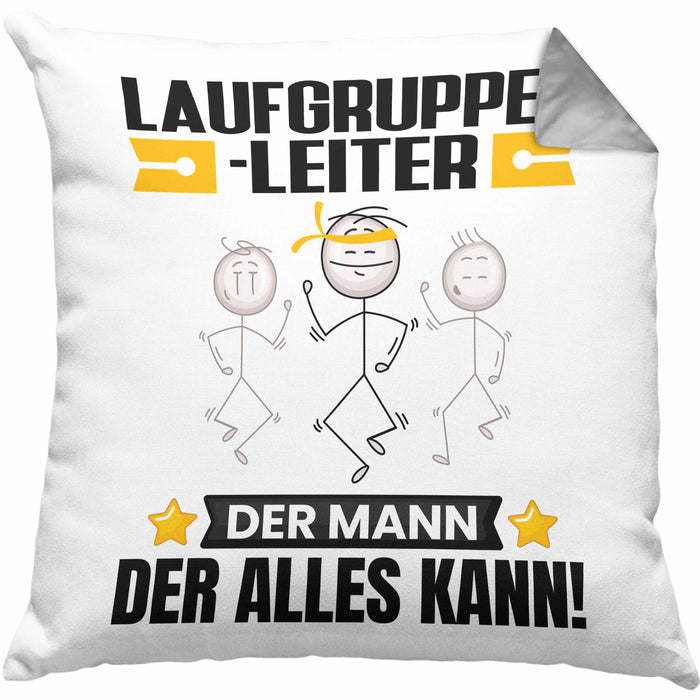Laufgruppenleiter Kissen mit Füllung 40x40 Geschenk für Laufgruppenleiter Der Mann Der Alles Kann Geschenkidee zum Geburtstag (Grau) Grau Trendation