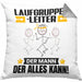 Laufgruppenleiter Kissen mit Füllung 40x40 Geschenk für Laufgruppenleiter Der Mann Der Alles Kann Geschenkidee zum Geburtstag (Grau) Grau Trendation