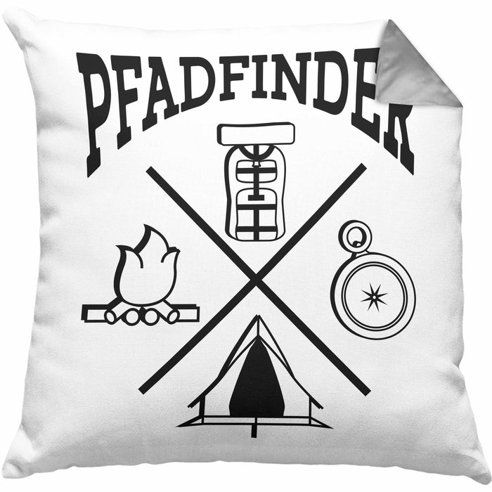 Pfadfinder Kissen mit Füllung 40x40 Geschenk Lustige Geschenkidee Für Pfadfinder (Grau) Grau Trendation