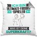 Ultimate-Frisbee-Spieler Kissen mit Füllung 40x40 Geschenk für Ultimate-Frisbee-Spieler Geburtstag Lustiger Spruch Was Ist Deine Superkraft (Grau) Grau Trendation