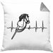 Hobbyhorse Mädchen Kissen mit Füllung 40x40 Geschenk Hobby Horse Pferde Grafik Herzschlag (Grau) Grau Trendation