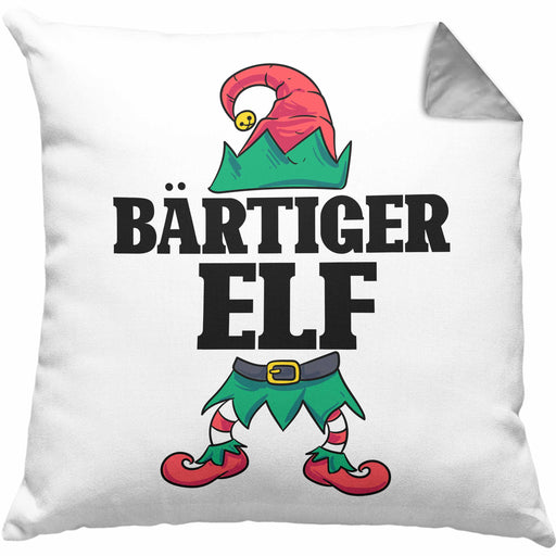 Bart Kissen mit Füllung 40x40 Geschenk Lustiger Spruch Bartträger Bärtiger Elf Geschenkidee Geburtstag (Grau) Grau Trendation