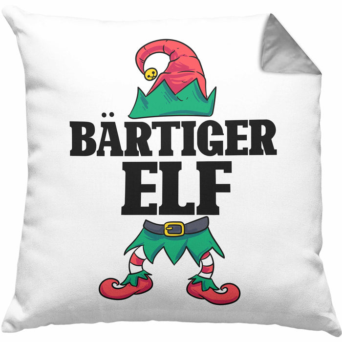 Bart Kissen mit Füllung 40x40 Geschenk Lustiger Spruch Bartträger Bärtiger Elf Geschenkidee Geburtstag (Grau) Grau Trendation