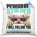 Yorkie Besitzerin Kissen mit Füllung 40x40 Geschenk Lustiger Spruch Geschenkidee Personal Stalker (Grau) Blau Trendation