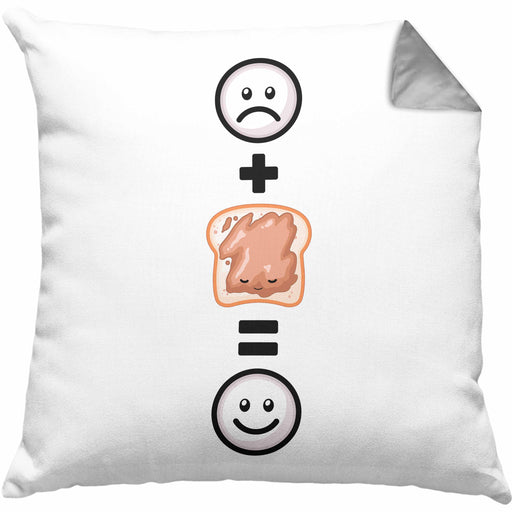 Erdnussbutter Kissen mit Füllung 40x40 Geschenk für Erdnussbutter-Liebhaber Lustige Geschenkidee :( + Peanutbutter = :) Geburtstag (Grau) Grau Trendation