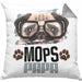 Mops Papa Besitzer Kissen mit Füllung 40x40 Geschenk Lustiger Spruch Geschenkidee Mops Liebhaber (Grau) Grau Trendation