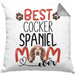 Cocker Spaniel Mom Besitzerin Kissen mit Füllung 40x40 Geschenk Lustiger Spruch Geschenkidee Besitzerin Cocker Spaniel Mama (Grau) Grau Trendation