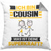 Cousin Kissen mit Füllung 40x40 Geschenk für Cousin Geburtstag Lustiger Spruch Was Ist Deine Superkraft (Grau) Grau Trendation
