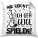Geigenspieler Geschenk Kissen mit Füllung 40x40 Geigenspielerin Geigen Spruch Mir Reichts Ich Geh Geige Spielen (Grau) Blau Trendation