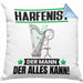 Harfenist Kissen mit Füllung 40x40 Geschenk für Harfenist Der Mann Der Alles Kann Geschenkidee zum Geburtstag (Grau) Blau Trendation