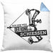Bogenschießen Kissen mit Füllung 40x40 mit Bogenschütze Spruch - Geschenk für Pfeil und Bogen Fans Aus Dem Weg Der König Will Schießen (Grau) Blau Trendation