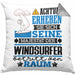 Windsurfer Geschenk Kissen mit Füllung 40x40 Lustiger Spruch Erheben Sie Sich Der Windsurfer Betritt den Raum (Grau) Grau Trendation