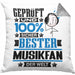 Musikfan Geschenk Lustiger Spruch für Musikfan Geschenkidee Bester Musikfan Der WeltKissen mit Füllung 40x40 (Grau) Grau Trendation