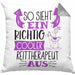 So Sieht Ein Richtig Cooler Reittherapeut Aus Kissen mit Füllung 40x40 Geschenk für Reittherapie Geschenkidee Spruch (Grau) Grau Trendation