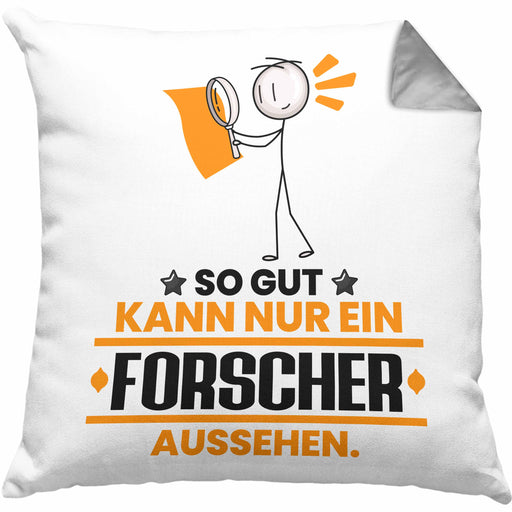 Forscher Geschenk Kissen mit Füllung 40x40 So Gut Kann Nur Ein Forscher Aussehen Geschenkidee (Grau) Grau Trendation