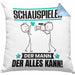 Schauspieler Kissen mit Füllung 40x40 Geschenk für Schauspieler Der Mann Der Alles Kann Geschenkidee zum Geburtstag (Grau) Blau Trendation