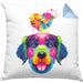 Golden Retriever Herz Farbe Besitzer Kissen mit Füllung 40x40 Geschenk Lustiger Spruch Geschenkidee Golden Retriever Liebhaber (Grau) Blau Trendation