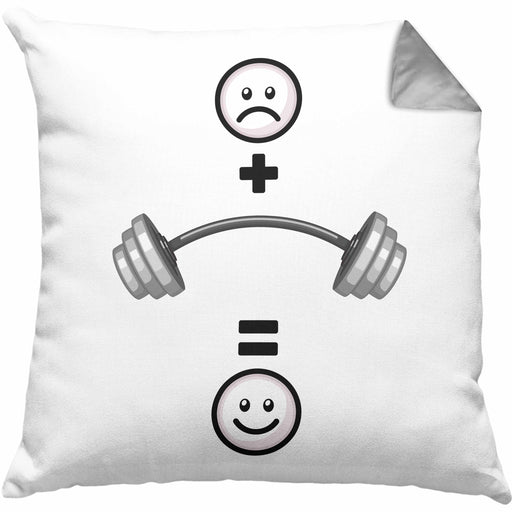Deadlift Bodybuilder Kissen mit Füllung 40x40 Geschenk für Bodybuilding :( + Bodybuilding = :) Lustige Geschenkidee Geburtstag (Grau) Grau Trendation