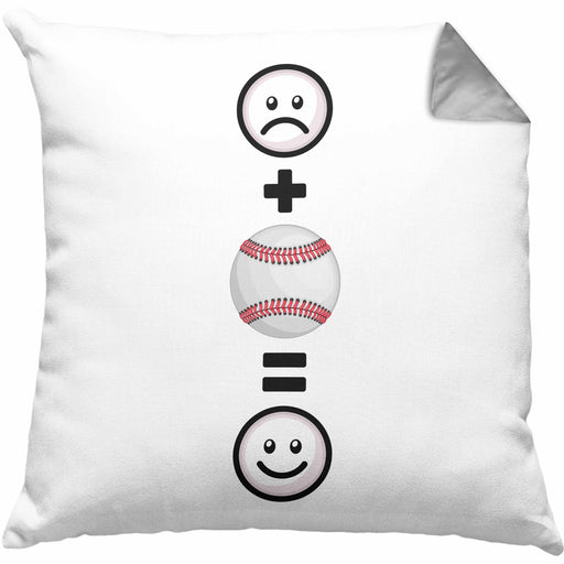 Baseball Kissen mit Füllung 40x40 Geschenk für Baseball-Spieler Lustige Geschenkidee :( + Baseball = :) Geburtstag (Grau) Grau Trendation