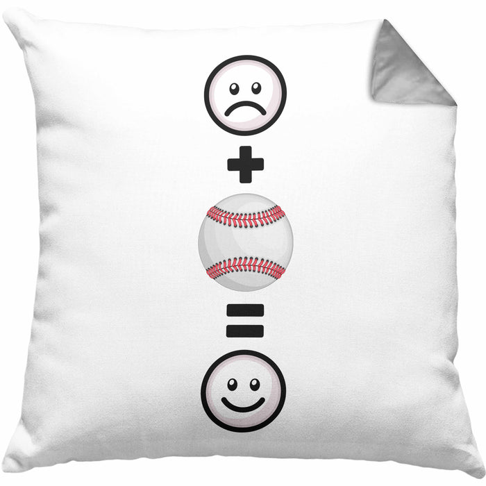 Baseball Kissen mit Füllung 40x40 Geschenk für Baseball-Spieler Lustige Geschenkidee :( + Baseball = :) Geburtstag (Grau) Grau Trendation
