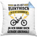 Elektrofahrrad E-Bike Kissen mit Füllung 40x40 mit Spruch Geschenk Ebike Lustige Geschenke (Grau) Blau Trendation