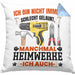 Heimwerker Geschenk Kissen mit Füllung 40x40 Ich Bin Nicht immer Schlecht Gelaunt Männer Heimwerker (Grau) Blau Trendation
