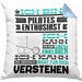 Pilates-Enthusiast Geschenk Kaffee-Kissen mit Füllung 40x40 Geschenkidee für Pilates-Enthusiast Ich Bin Pilates-Enthusiast Ich Kann Es Dir Erklären Jedoch Nicht Für Dich Verstehen Spruch Lustig (Grau) Blau Trendation