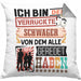 Schwager Kissen mit Füllung 40x40 Geschenk Spruch Lustig Geschenkidee für Schwager Geburtstag Ich Bin Der Verrückte Schwager (Grau) Grau Trendation