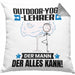 Outdoor-Yoga-Lehrer Kissen mit Füllung 40x40 Geschenk für Outdoor-Yoga-Lehrer Der Mann Der Alles Kann Geschenkidee zum Geburtstag (Grau) Grau Trendation