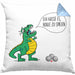 Boule Kissen mit Füllung 40x40 Geschenk Boule-Spieler Geschenkidee Spruch T-Rex Dino Ich Hasse Boule Spielen (Grau) Blau Trendation
