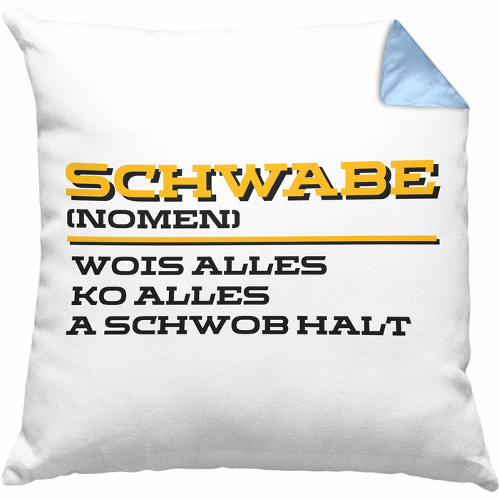 Lustige Kissen mit Füllung 40x40 für Schwaben (Grau) Blau Trendation