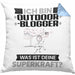 Outdoor-Blogger Kissen mit Füllung 40x40 Geschenk für Outdoor-Blogger Geburtstag Lustiger Spruch Was Ist Deine Superkraft (Grau) Blau Trendation