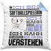 Softballspielerin Geschenk Kaffee-Kissen mit Füllung 40x40 Geschenkidee für Softballspielerin Ich Bin Softballspielerin Ich Kann Es Dir Erklären Jedoch Nicht Für Dich Verstehen Spruch Lustig (Grau) Blau Trendation