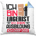 Lagerist Ausbildung Kissen mit Füllung 40x40 Geschenk Ich Bin Lagerist In Der Ausbildung Ich Darf Das Geschenkidee Spruch (Grau) Blau Trendation