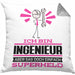 Ingenieur Geschenk Kissen mit Füllung 40x40 Ich Bin Ingenieur Aber Sag Doch Einfach Superheld Lustige Geschenkdiee für Ingenieur (Grau) Grau Trendation