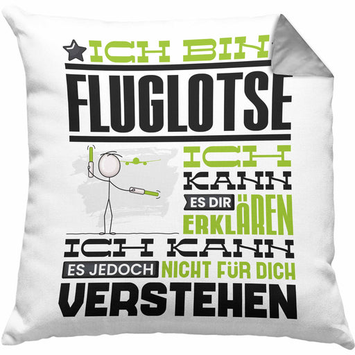 Fluglotse Geschenk Kaffee-Kissen mit Füllung 40x40 Geschenkidee für Fluglotse Ich Bin Fluglotse Ich Kann Es Dir Erklären Jedoch Nicht Für Dich Verstehen Spruch Lustig (Grau) Grau Trendation
