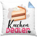 Kuchen Dealer Kissen mit Füllung 40x40 Geschenk für Kuchenverkäufer Geburtstag Spruch Geschenkidee (Grau) Blau Trendation