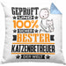 Katzenbetreuer Geschenk Lustiger Spruch für Katzenbetreuer Geschenkidee Bester Katzenbetreuer Der WeltKissen mit Füllung 40x40 (Grau) Blau Trendation
